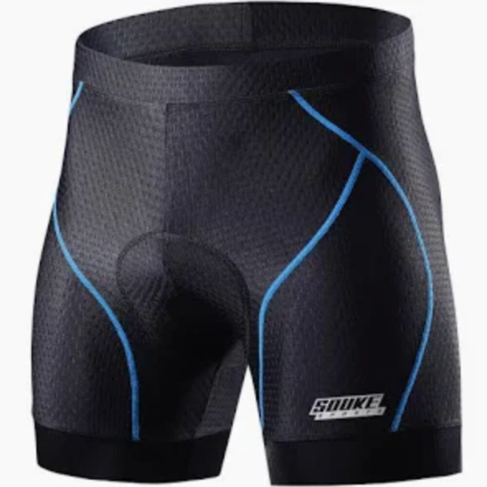 Souke Sports Men's Padded Cycling Shorts Large PS6018 Black Blue